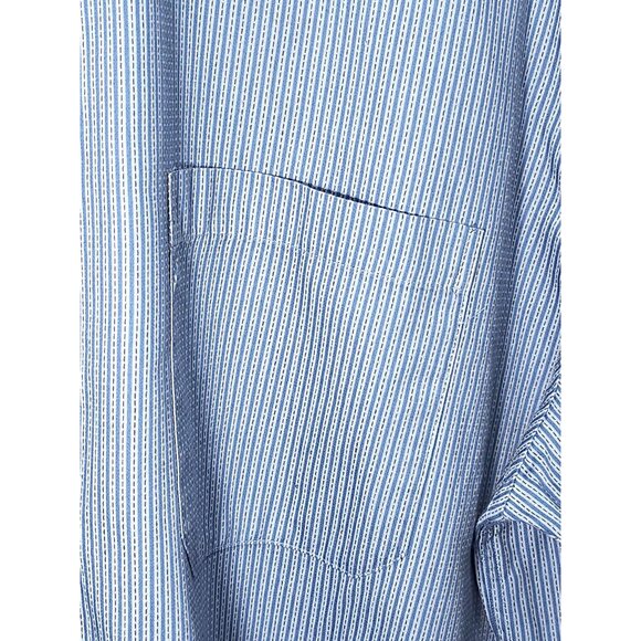 Johnston & Murphy XXL Blue Striped Mens Dress Shirt - Picture 7 of 11